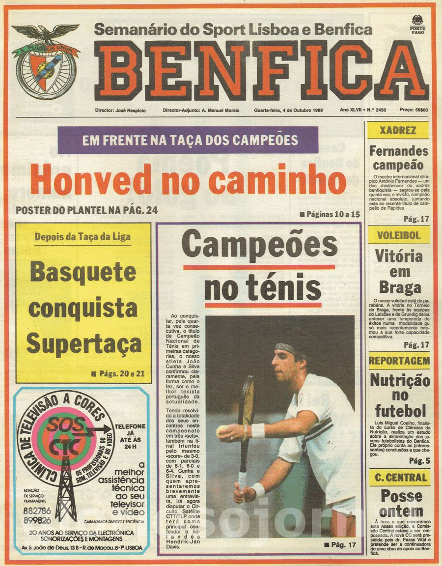 jornal o benfica 2450 1989-10-04
